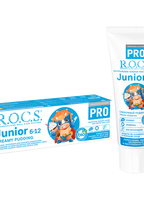 ROCS Toothpaste Pro Junior 6-12 Years Creamy Pudding 74 g