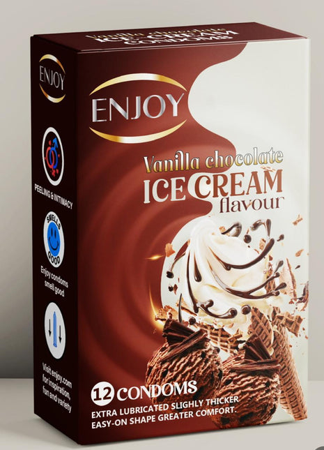 Enjoy Ice Cream Chocolate Premium Condoms 12 pcs