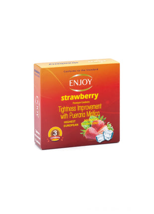 Enjoy Strawberry Premium Condoms 3 pcs
