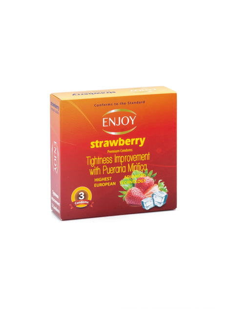 Enjoy Strawberry Premium Condoms 3 pcs
