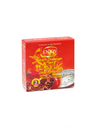 Enjoy Warm Challenger Pomegrante Premium Condoms 3 pcs