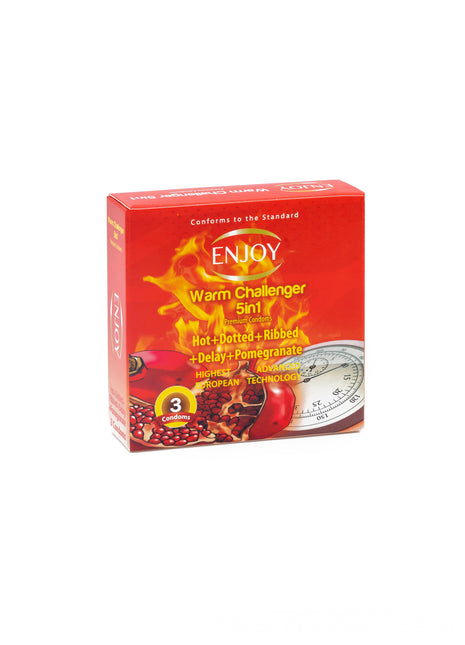 Enjoy Warm Challenger Pomegrante Premium Condoms 3 pcs