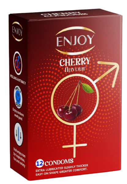 Enjoy Cherry Premium Condoms 12 Pcs