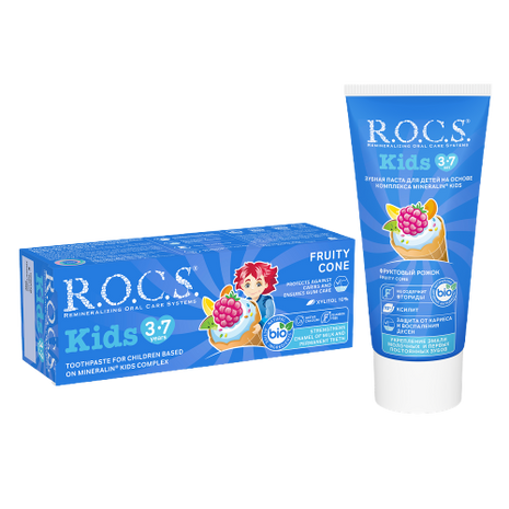ROCS Toothpaste Kids 3-7 Years Fruity Cone 45 g