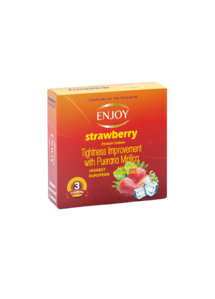Enjoy Strawberry Premium Condoms 3 pcs