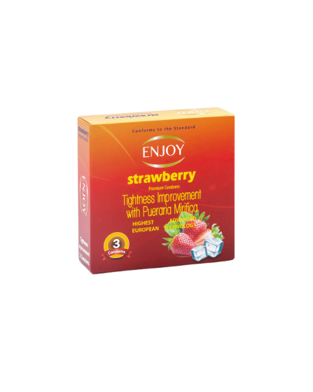 Enjoy Strawberry Premium Condoms 3 pcs