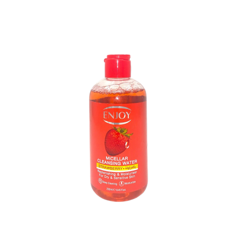 Enjoy Micellar Cleansing Water with Strawberry – Refreshing & Hydrating Makeup Remover, 250ml
