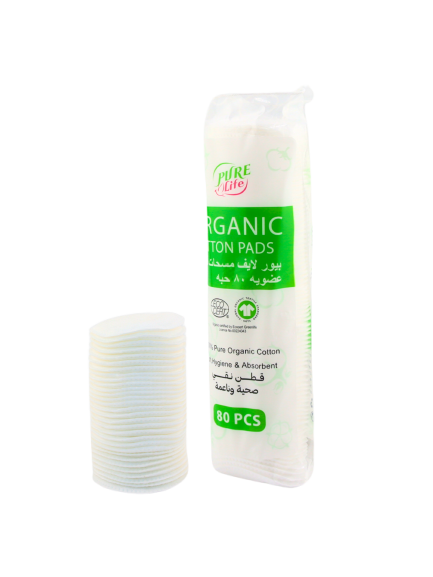 Purelife Organic Cotton Pads 80 pcs