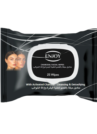 ENJOY Purifying Charcoal Facial Wipes 25s