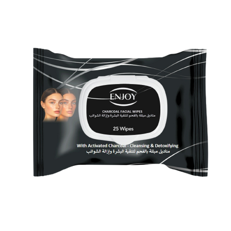 ENJOY Purifying Charcoal Facial Wipes 25s