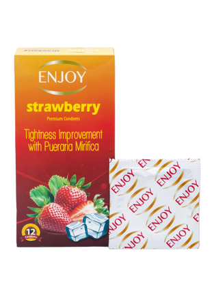 Enjoy Strawberry Premium Condoms 12 pcs