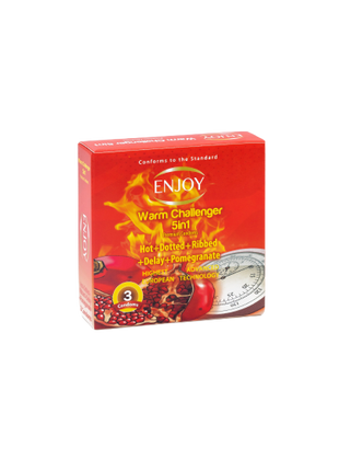 Enjoy Warm Challenger Pomegrante Premium Condoms 3 pcs