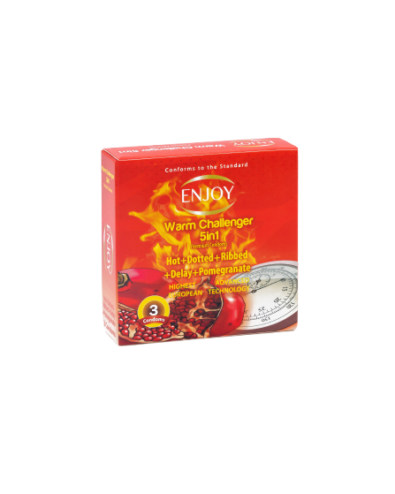 Enjoy Warm Challenger Pomegrante Premium Condoms 3 pcs