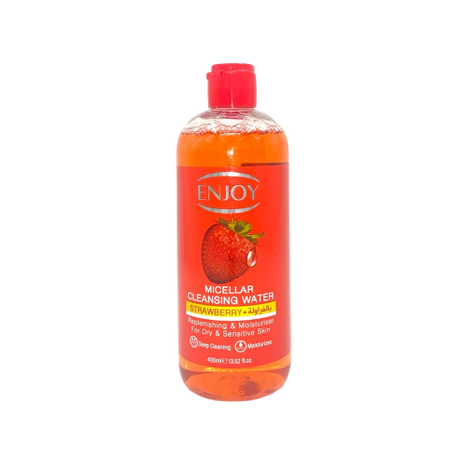 Enjoy Micellar Cleansing Water with Strawberry – Refreshing & Hydrating Makeup Remover, 400ml