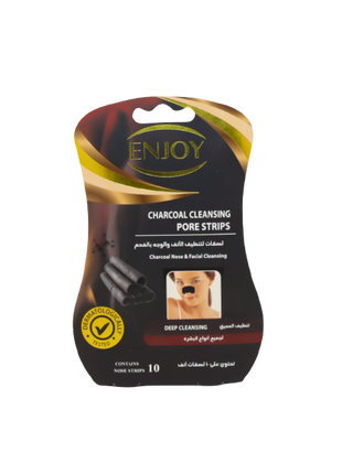 ENJOY Charcoal Cleansing Pore Strips – Deep Blackhead Removal & Pore Tightening 10 Pcs