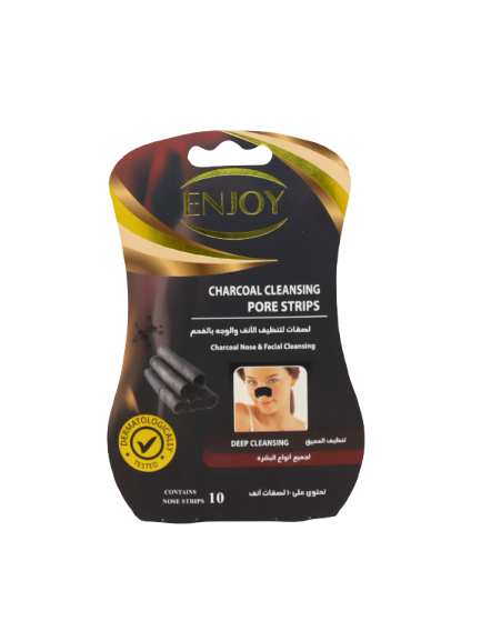 ENJOY Charcoal Cleansing Pore Strips – Deep Blackhead Removal & Pore Tightening 10 Pcs