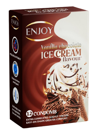 Enjoy Ice Cream Chocolate Premium Condoms 12 pcs