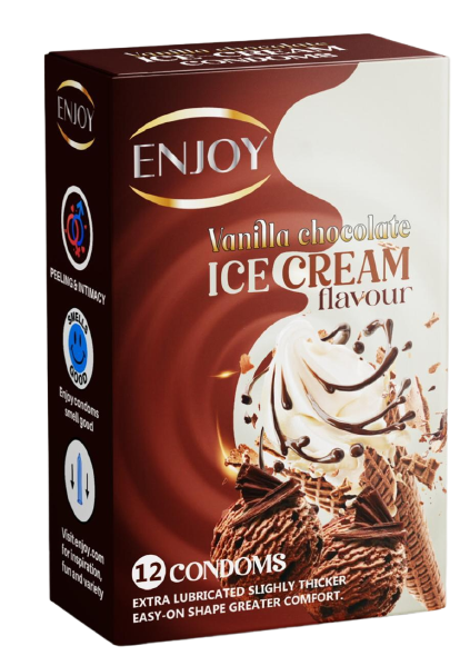 Enjoy Ice Cream Chocolate Premium Condoms 12 pcs
