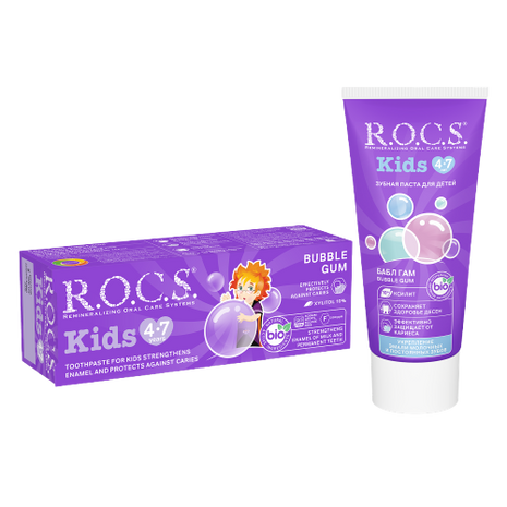 ROCS Toothpaste Kids 4-7 Years Bubble Gum 45 g