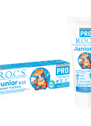ROCS Toothpaste Pro Junior 6-12 Years Creamy Pudding 74 g