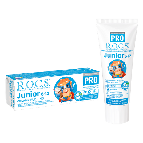 ROCS Toothpaste Pro Junior 6-12 Years Creamy Pudding 74 g
