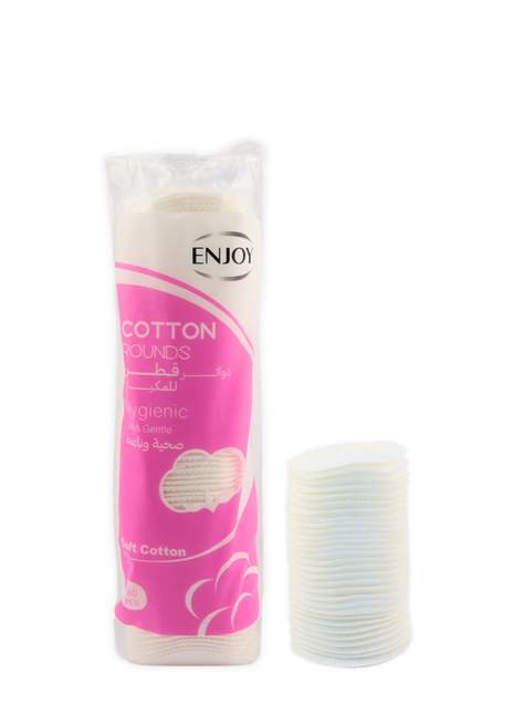 Enjoy Cotton Rounds – Soft & Gentle Makeup Removal Pads, 80pcs