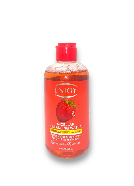 Enjoy Micellar Cleansing Water with Strawberry – Refreshing & Hydrating Makeup Remover, 250ml