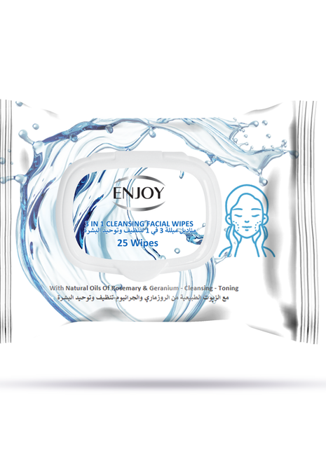 ENJOY 3-in-1 Cleansing Facial Wipes 25s